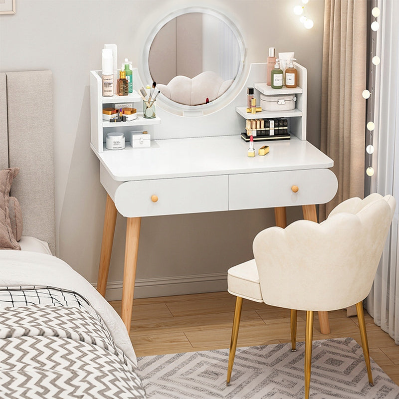 DRESSING TABLE COSMETIC WITH MIRROR MAKEUP WHITE LARGE SCANDINAVIAN LOFT Furniture height 120 cm
