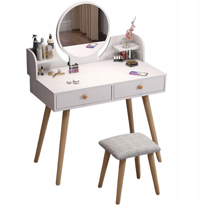 DRESSING TABLE COSMETIC WITH MIRROR MAKEUP WHITE WITH DRAWERS LOFT MAKEUP LARGE Furniture depth 40 cm
