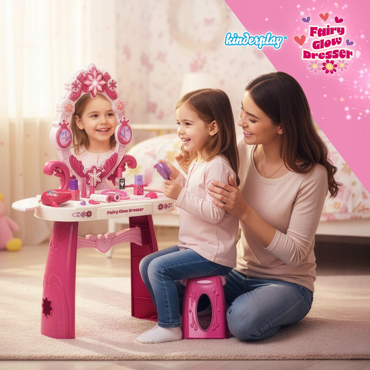 DRESSING TABLE FOR CHILDREN GIRLS DRYER SOUNDS OF LIGHT SET KINDERPLAY Packaging status original