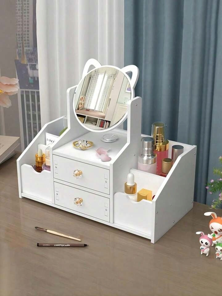 DRESSING TABLE FOR GIRLS MIRROR WITH EARS ORGANIZER FOR COSMETICS JEWELRY Manufacturer code 590