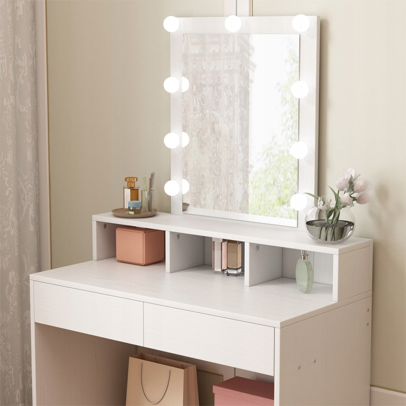 DRESSING TABLE FOR MAKEUP COSMETIC MAKEUP WITH MIRROR LED MODERN LOFT 80 CM Furniture width 80 cm