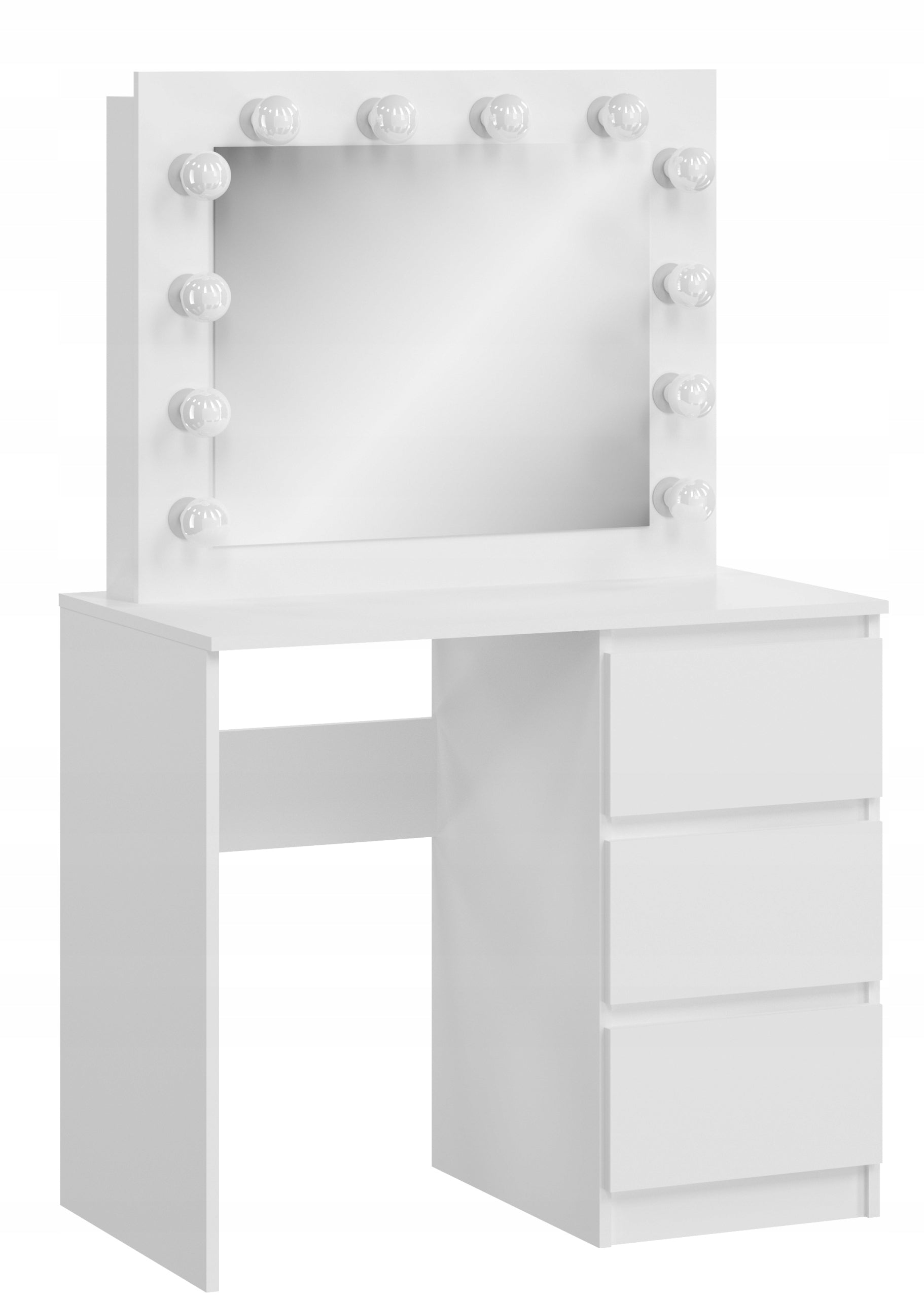 DRESSING TABLE KLARA WITH LARGE MIRROR 12 LED BULBS 3 DRAWERS EAN (GTIN) 5905997303774