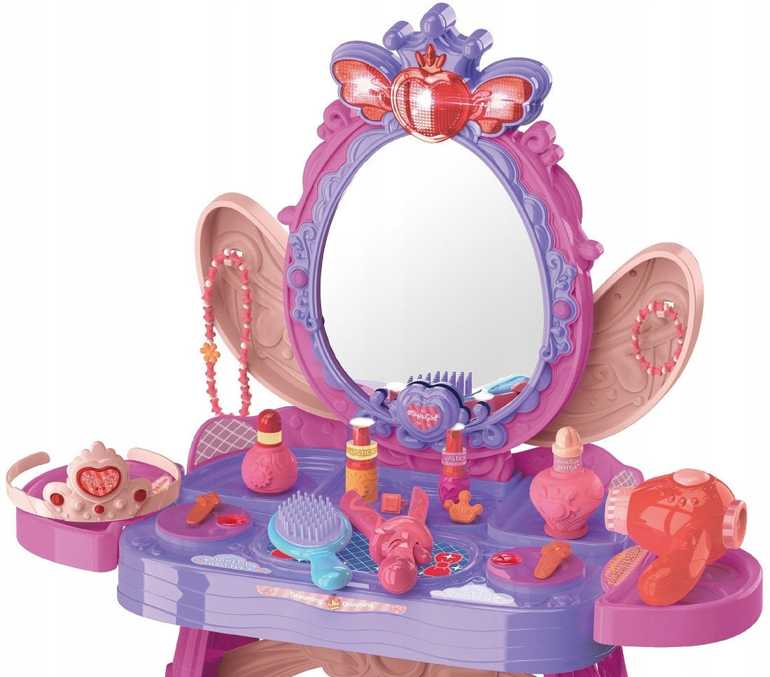 DRESSING TABLE WITH MIRROR AND CHAIR + ACCESSORIES 2839 Batteries included no