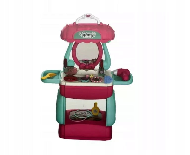 DRESSING TABLE WITH MIRROR FOR GIRLS CHILDREN'S FOLDING SUITCASE CHEST