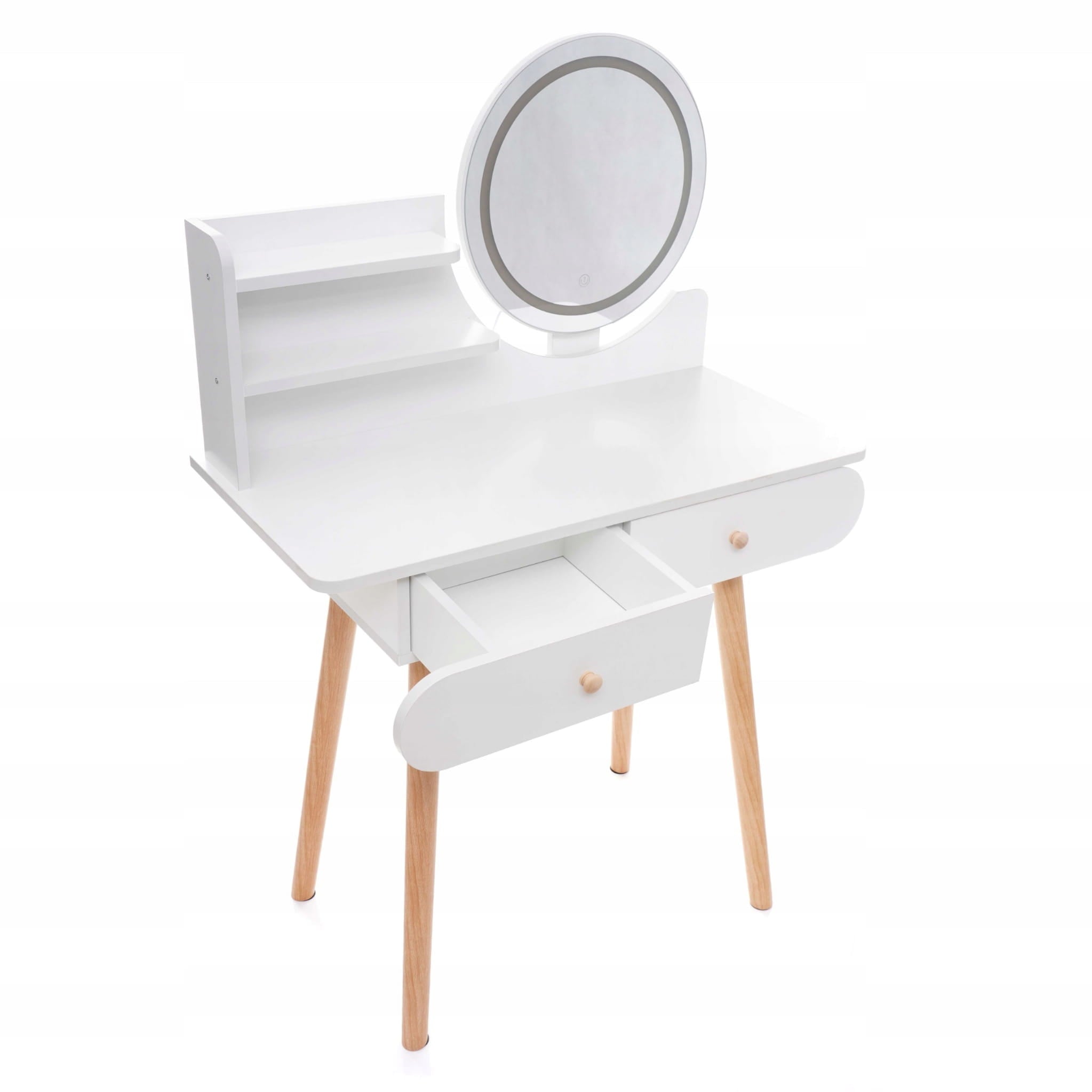 DRESSING TABLE WITH MIRROR LED SCANDINAVIAN MAKEUP GLAMOUR COSMETIC MAKEUP Furniture color white white - pine white oak