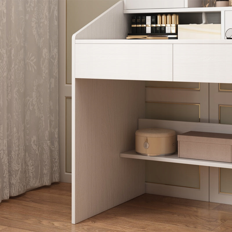 DRESSING TABLE WITH MIRROR WHITE FOR GLAMOUR MAKEUP WITH DRAWERS SCANDINAVIAN STYLE Furniture width 70 cm