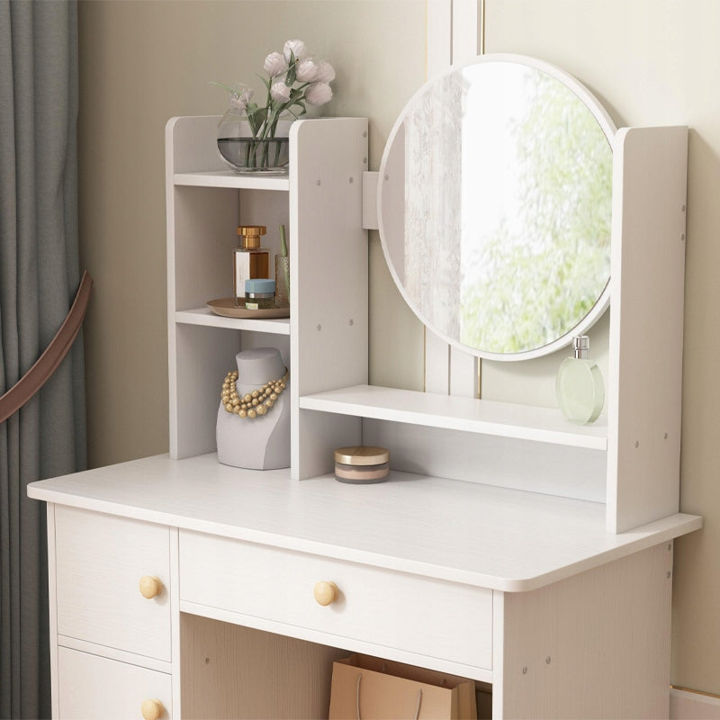 DRESSING TABLE WITH MIRROR WITH DRAWERS WHITE FOR MAKEUP GLAMOUR SCANDINAVIAN STYLE Brand Muvu