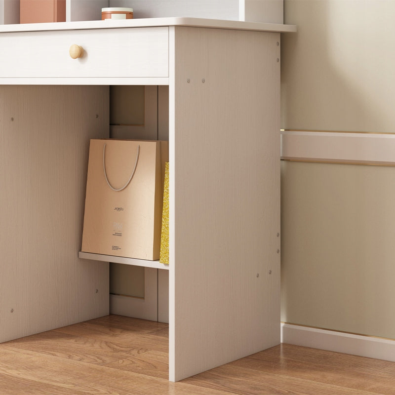 DRESSING TABLE WITH MIRROR WITH DRAWERS WHITE FOR MAKEUP GLAMOUR SCANDINAVIAN STYLE Furniture color white