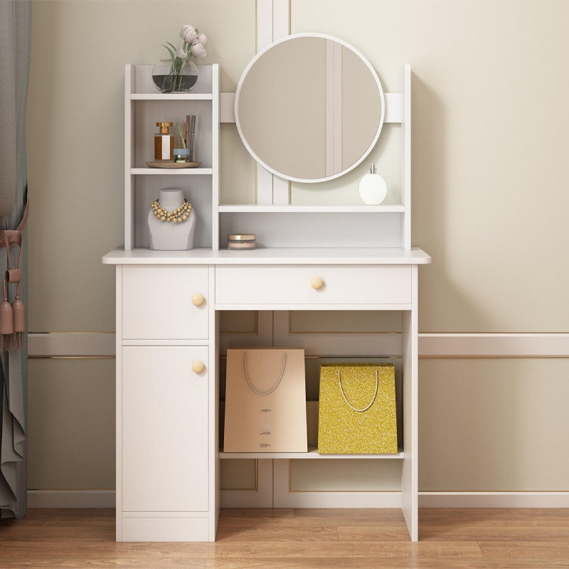 DRESSING TABLE WITH MIRROR WITH DRAWERS WHITE FOR MAKEUP GLAMOUR SCANDINAVIAN STYLE Manufacturer code brak
