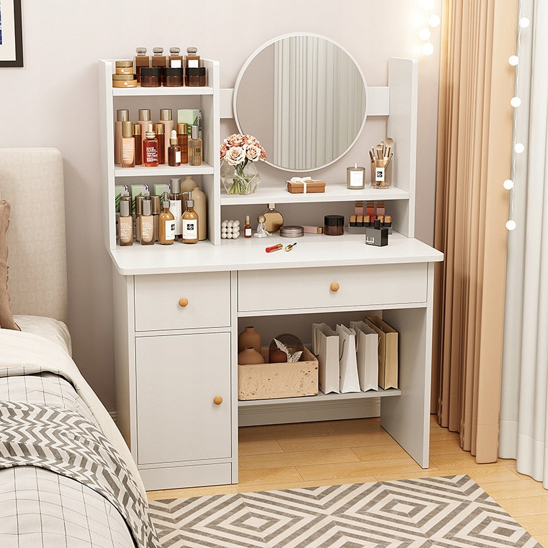 DRESSING TABLE WITH MIRROR WITH DRAWERS WHITE MAKEUP GLAMOUR SCANDINAVIAN 100 CM Packaging status original