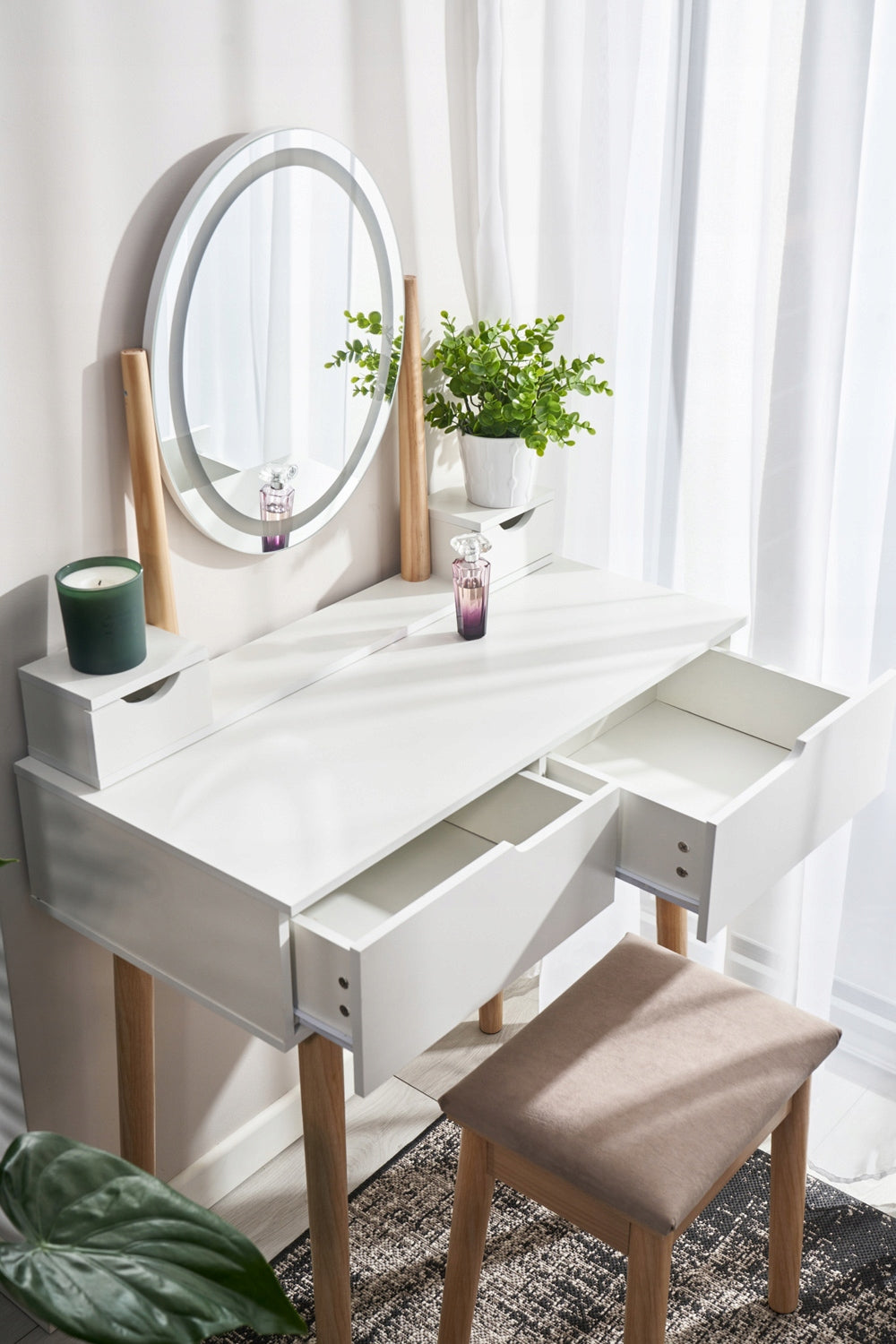 DRESSING TABLE with mirror LED cosmetic Scandinavian Brand Jumi