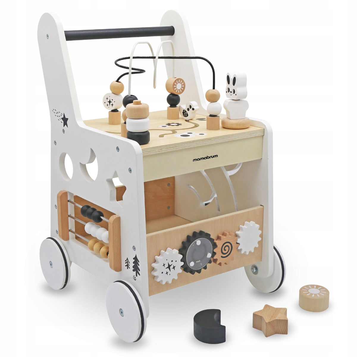 DREWNIANY PCHACZ 6w1 – CHODZIK I STOLIK EDUKACYJNY Manufacturer code MAM166 WALKER