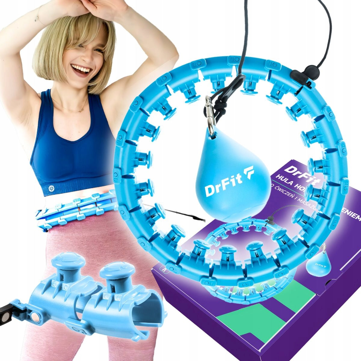 DRFIT ORIGINAL HULA HOOP WITH WEIGHT AND PLUS SIZE SLIMMING STUDS