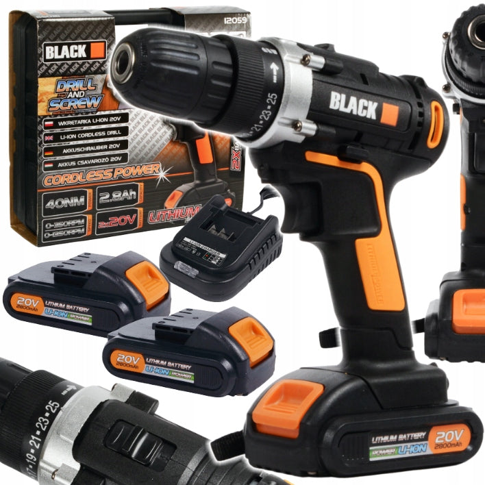 DRILL AKU LI-ION 20V BLACK