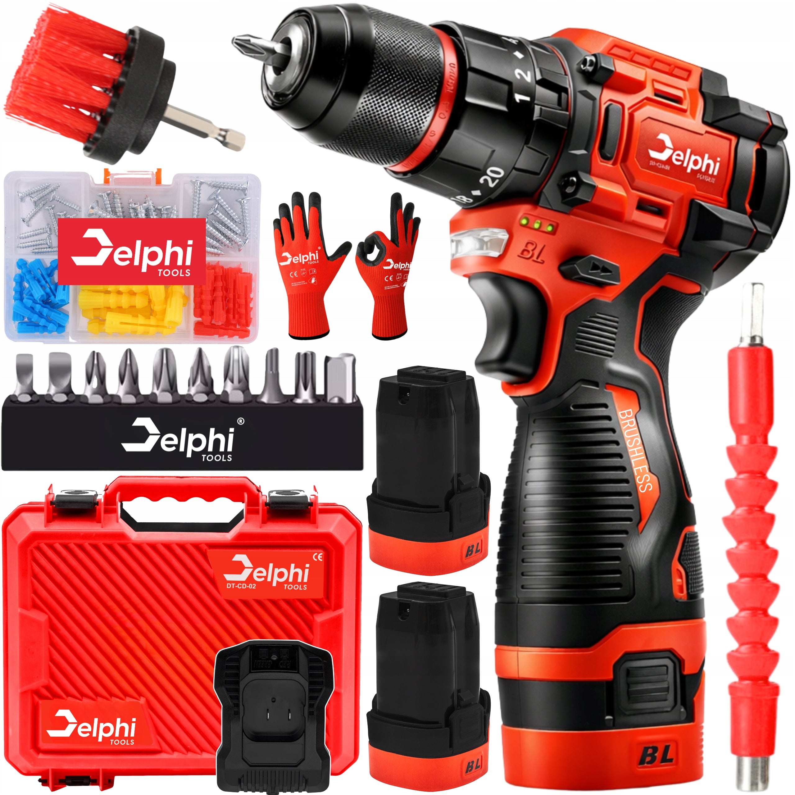 DRILL CORDLESS BRUSHLESS IMPACT SCREWDRIVER STRONG 2xAKU SCREWDRIVER