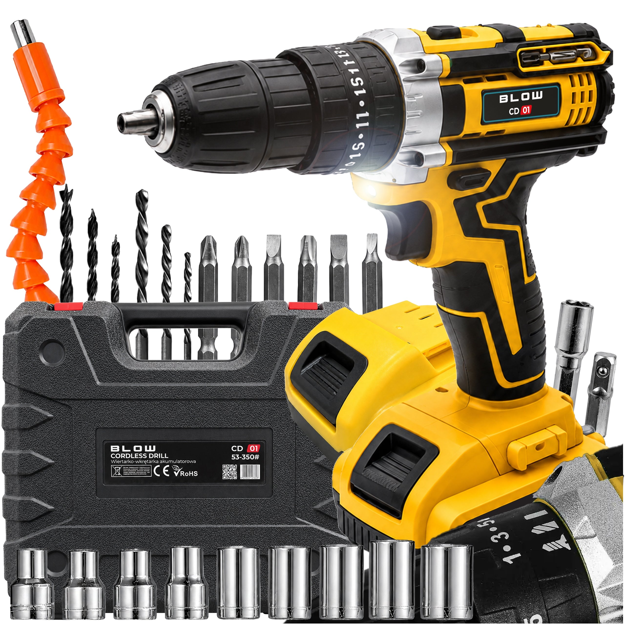 DRILL CORDLESS IMPACT DRIVER 2X AKU 21V SUITCASE BITS DRILL