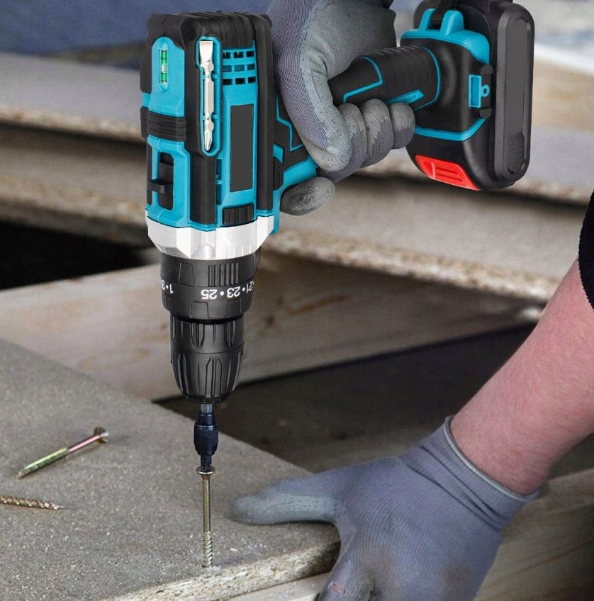 DRILL CORDLESS IMPACT DRIVER SCREWDRIVER 2X AKU 21V SET SUITCASE Power supply rechargeable battery