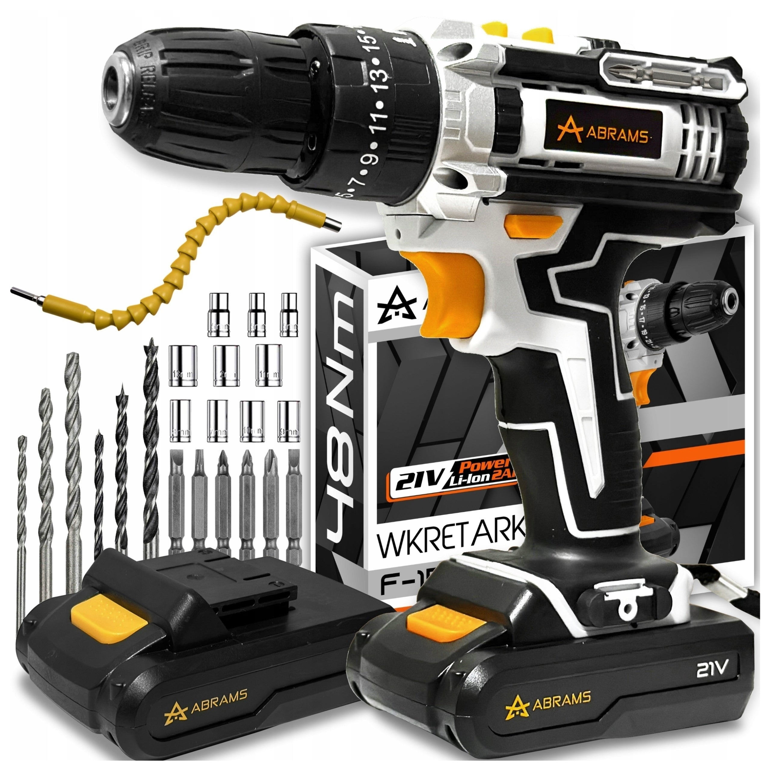 DRILL CORDLESS IMPACT DRIVER SCREWDRIVER AKU SET SUITCASE STRONG