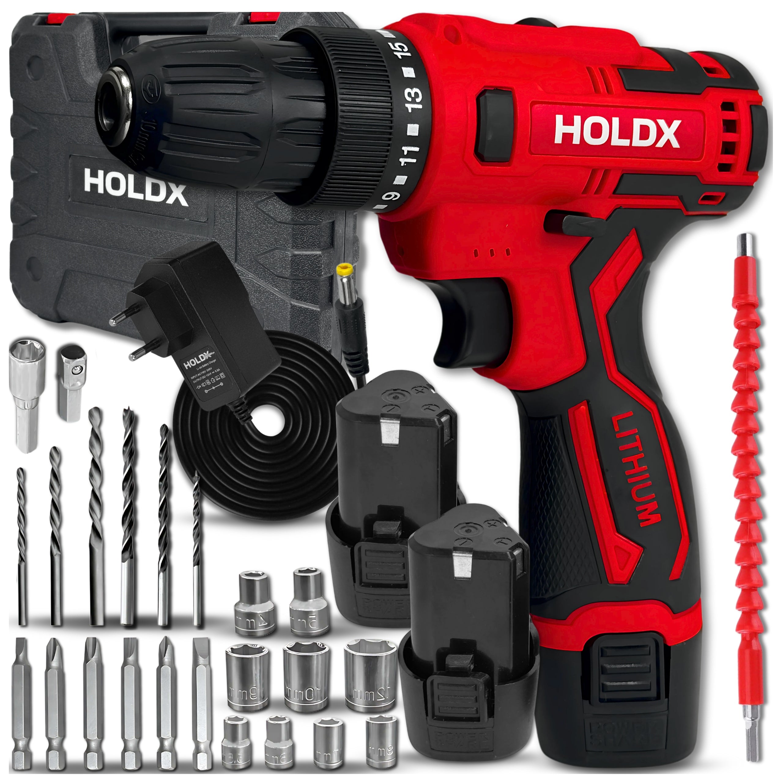 DRILL CORDLESS IMPACT DRIVER STRONG 2xAKU SCREWDRIVER LARGE SET