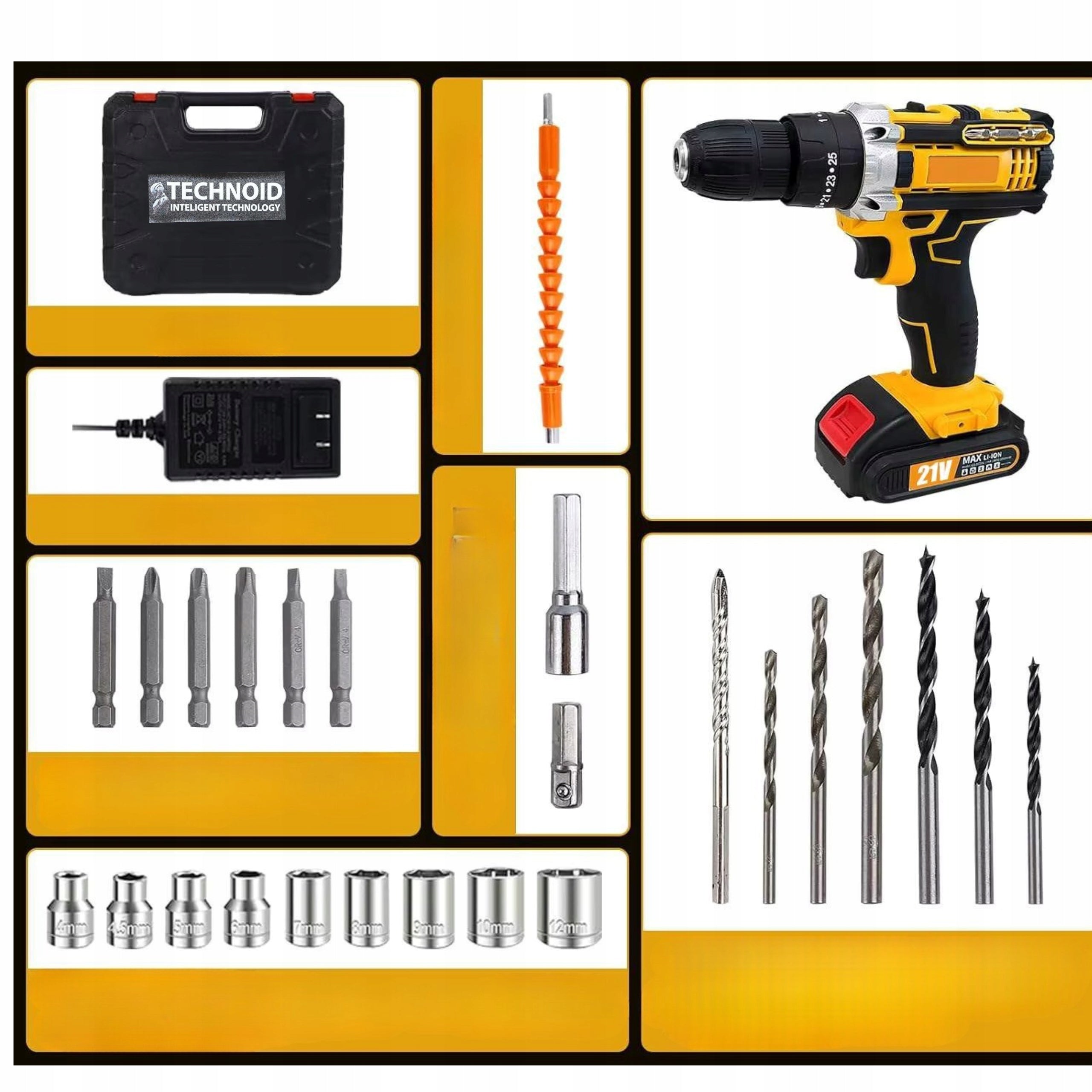 DRILL CORDLESS IMPACT DRIVER STRONG SCREWDRIVER CASE 2XAKU ZESTA Manufacturer code WIERTARKO WKRĘTARKA Z UDAREM WALIZKA ZESTAW