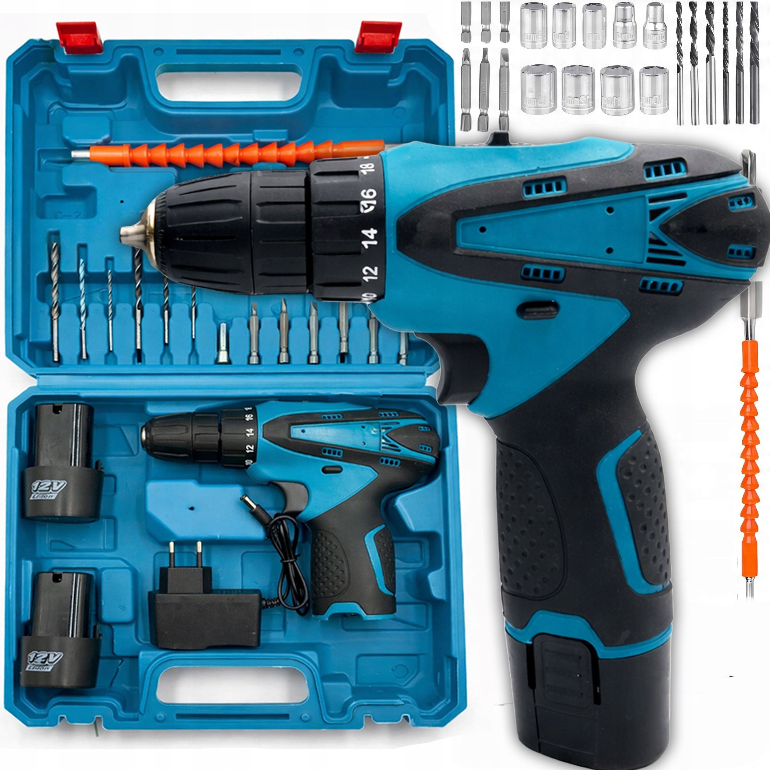 DRILL CORDLESS SCREWDRIVER 2X AKU 12V DRILL SET SUITCASE Manufacturer code WIĘRTARKO-WKRĘTARKA AKUMULATOROWA MEMFLOW