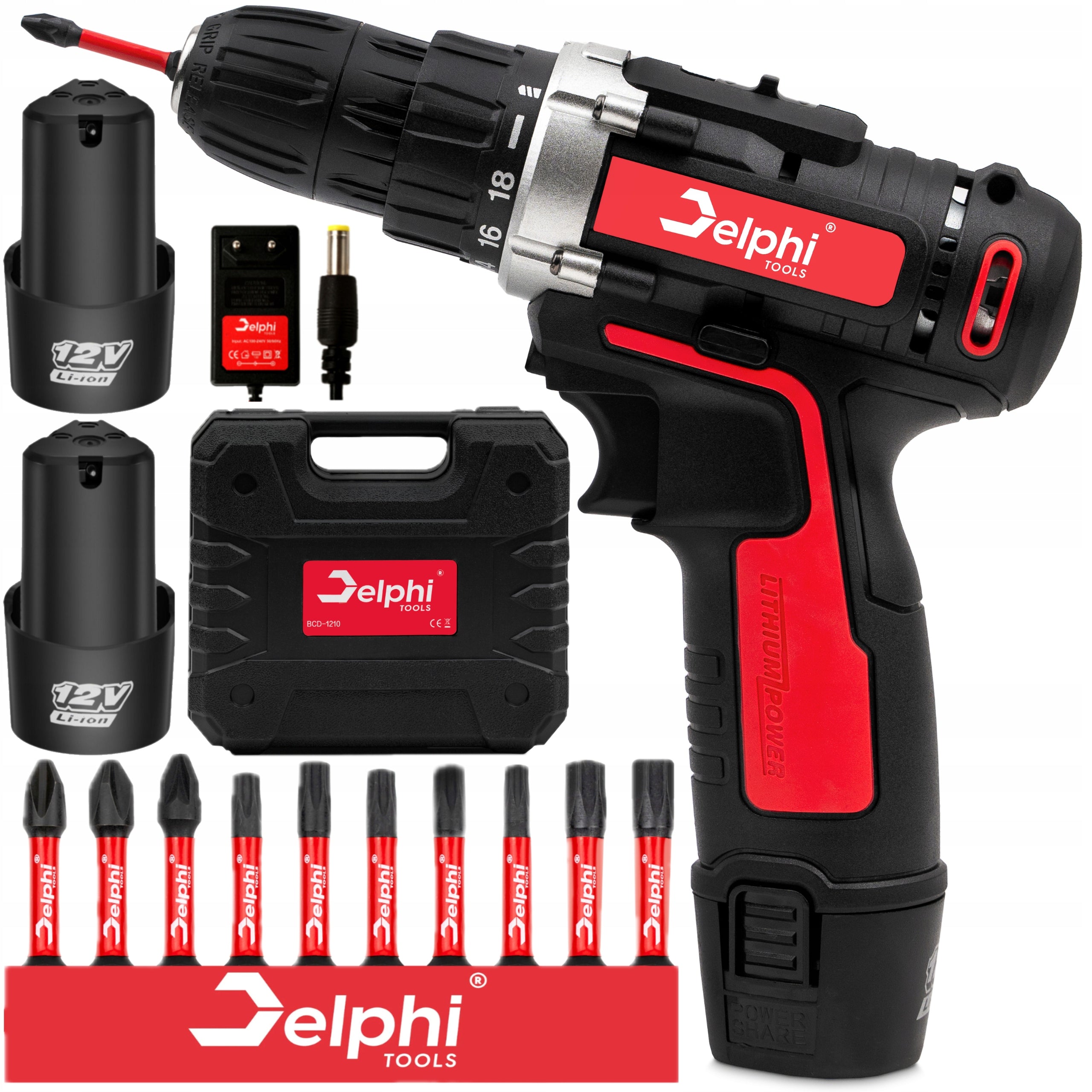 DRILL CORDLESS SCREWDRIVER 2xAKU 12V SCREWDRIVER STRONG BITS