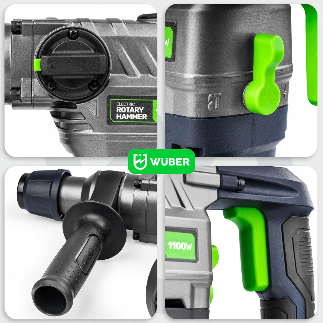 DRILL HAMMER DRILL 5 J 1100 IN IMPACT HAMMER STRONG SDS+ DRILL SPIKE Manufacturer code W28918 MŁOTOWIERTARKA UDAROWA WUBER