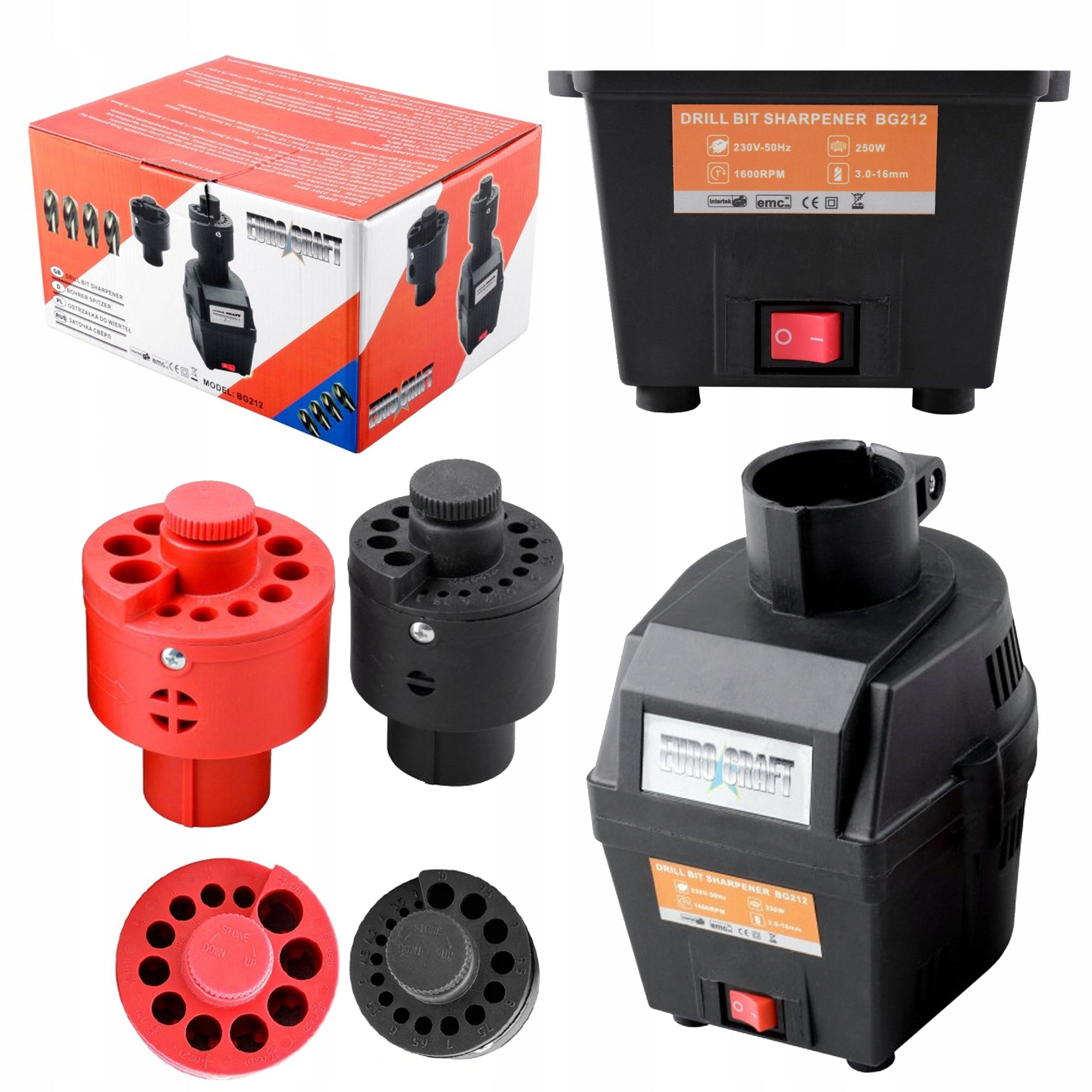 DRILL SHARPENER +2X HEAD 3-16MM 2X STONE