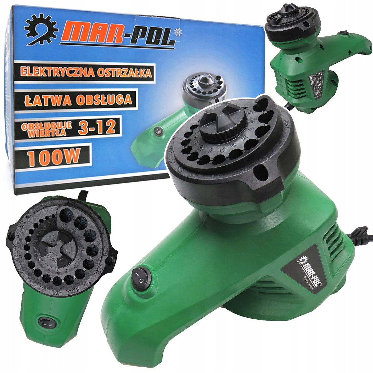 DRILL SHARPENER 3-12mm ELECTRIC SHARPENING HEAD 100W 1350rpm