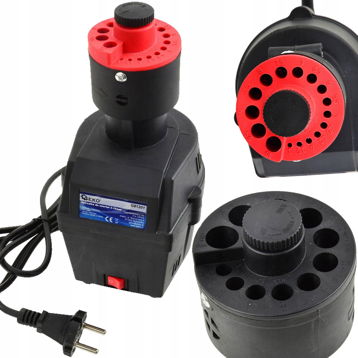 DRILL SHARPENER 3-16mm 90W ADAPTER 3-10MM, 8-16MM