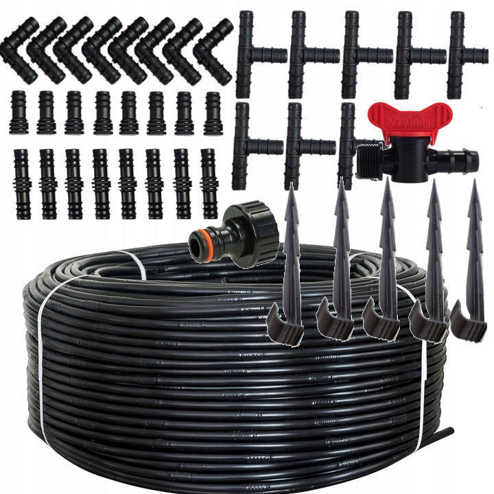 DRIP LINE 100 m 90 EL. DRIP IRRIGATION SET SYTEM HOSE PIPE Packaging status original