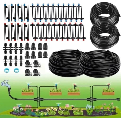 DRIP LINE 40M DRIP IRRIGATION DROPLET HOSE + ELEMENTS
