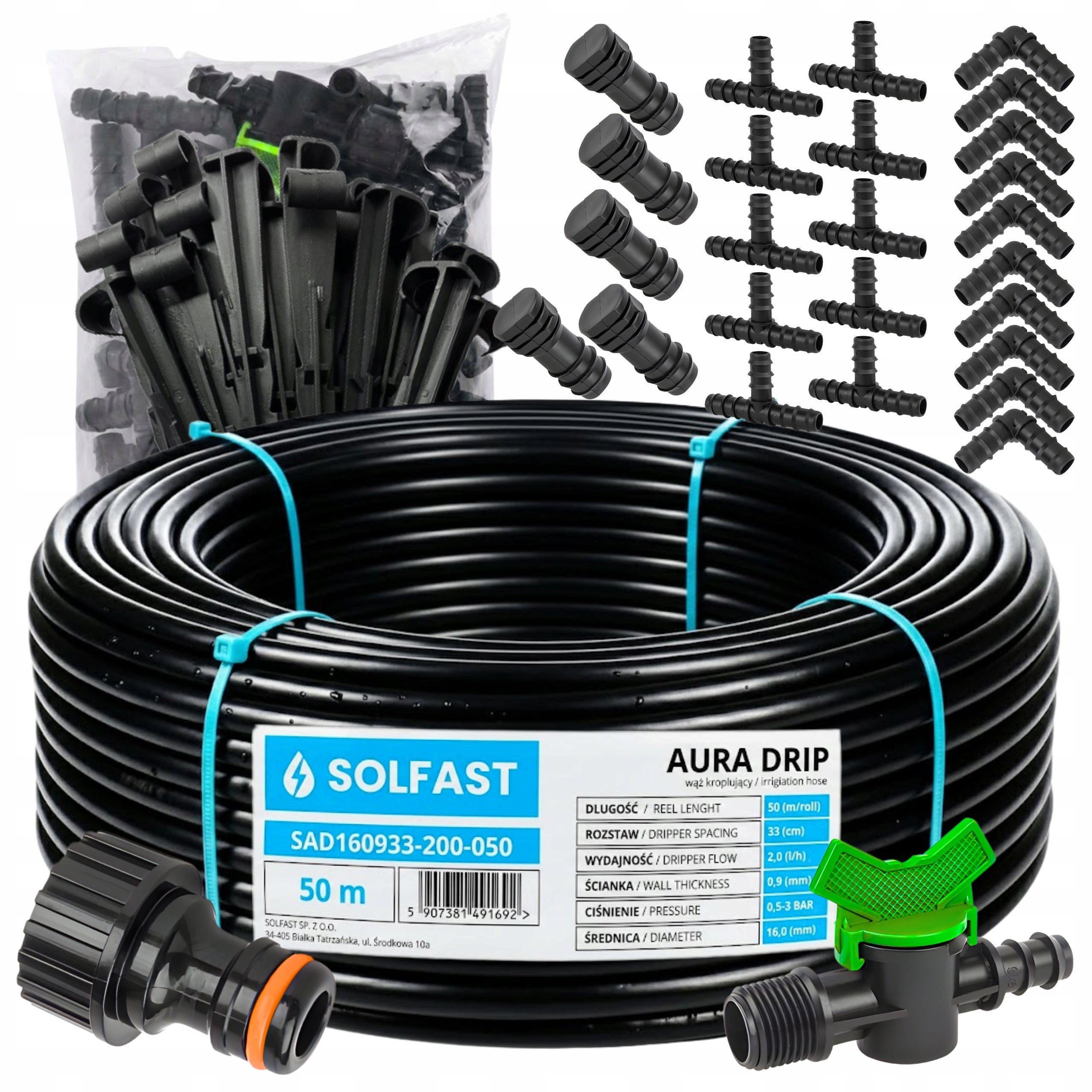 DRIP LINE 50 m DRIP IRRIGATION SET 77 EL. SYTEM HOSE PIPE