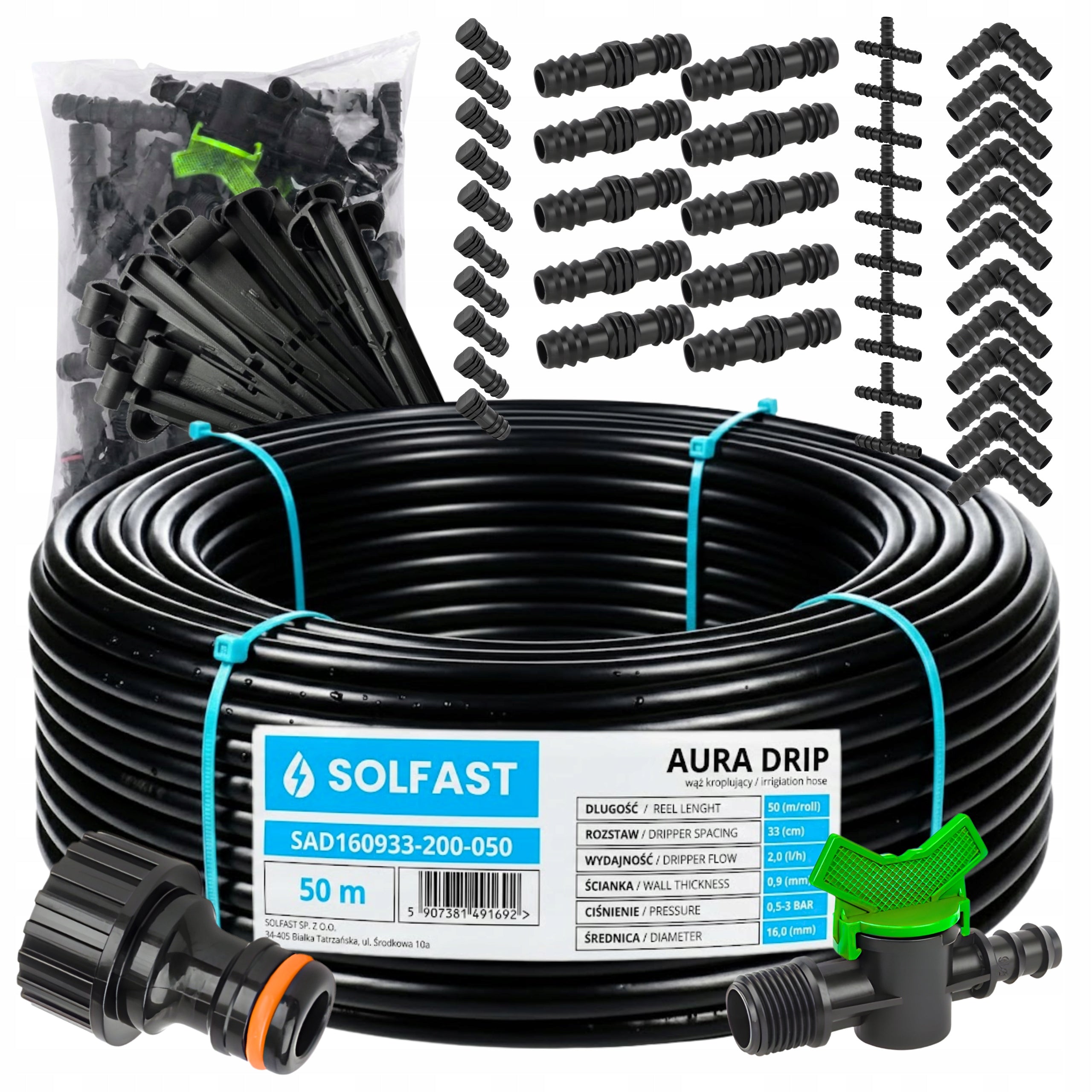 DRIP LINE 50 m DRIP IRRIGATION SET 92 EL. SYTEM HOSE PIPE