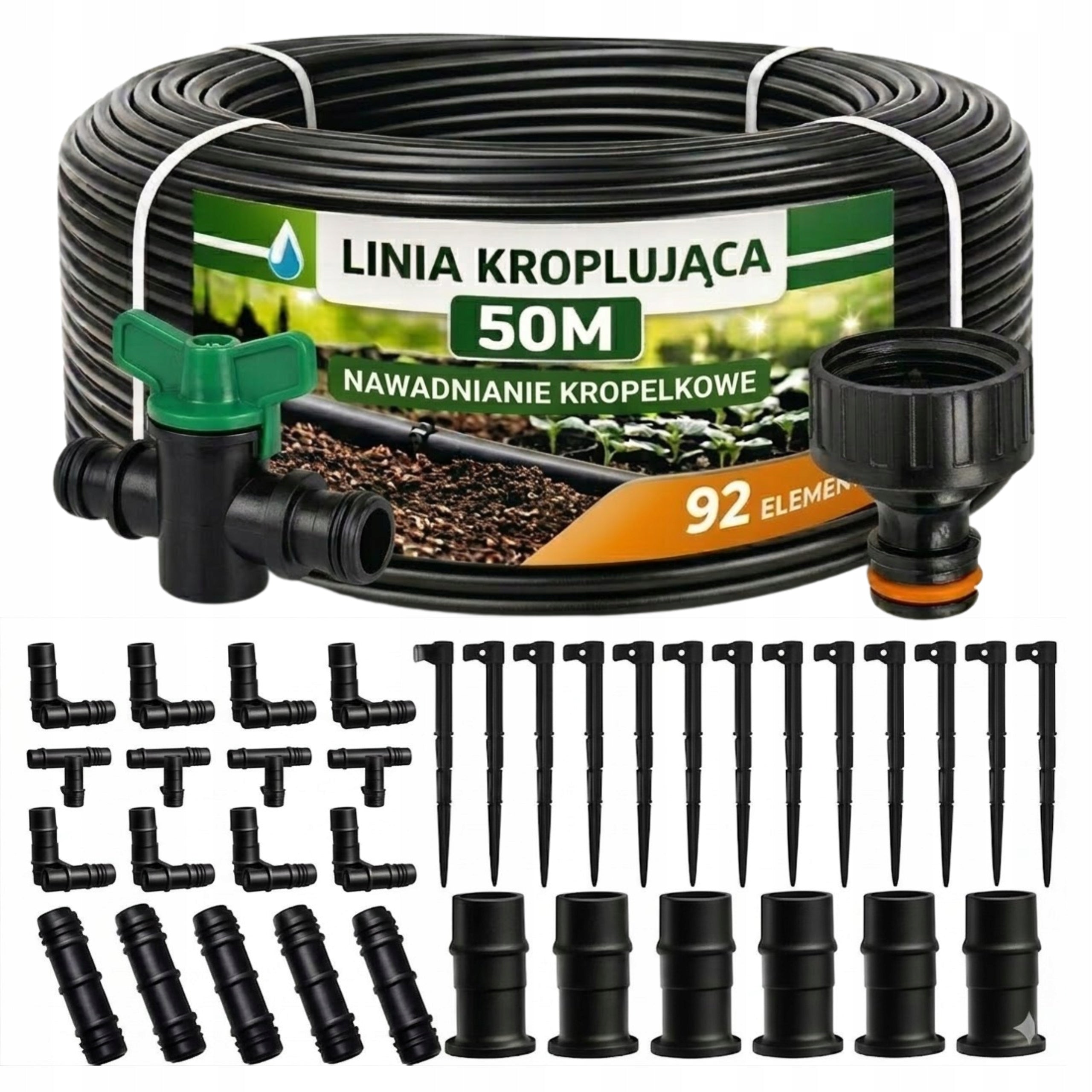 DRIP LINE 50m+92EL DRIP IRRIGATION DRIP HOSE SOLID