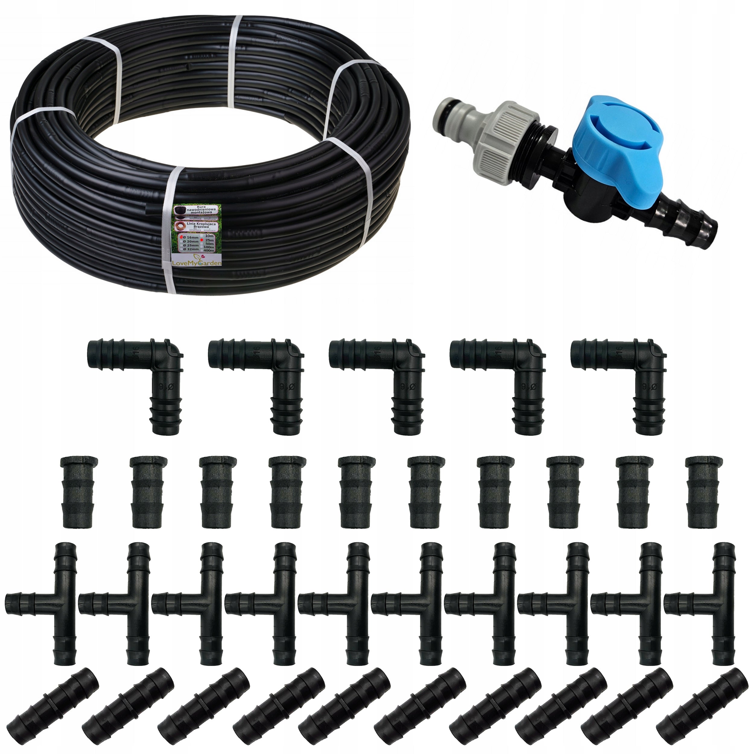 DRIP LINE DRIP IRRIGATION 25m + 37 EL DRIP HOSE SET