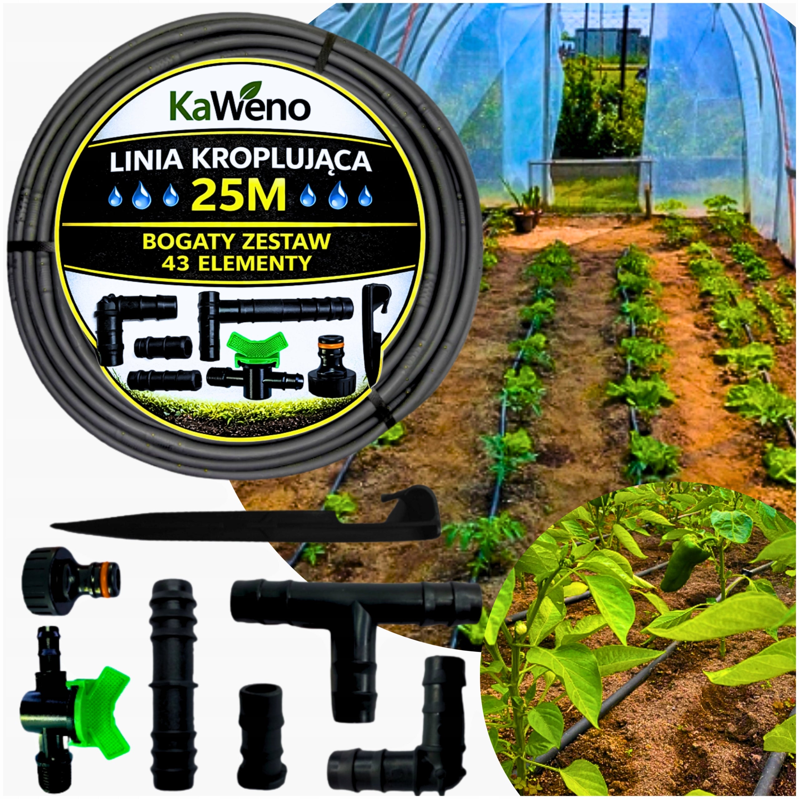 DRIP LINE IRRIGATION 25M+43EL ELEMENTS DRIP HOSE Packaging status original