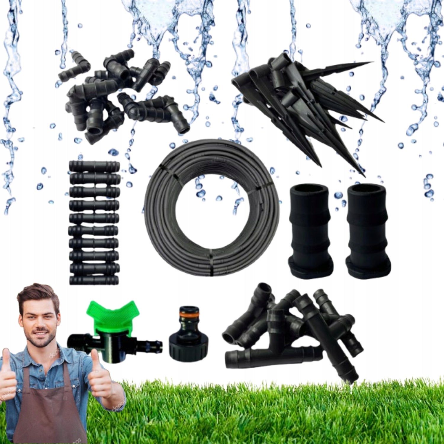 DRIP LINE IRRIGATION 25M+43EL ELEMENTS DRIP HOSE
