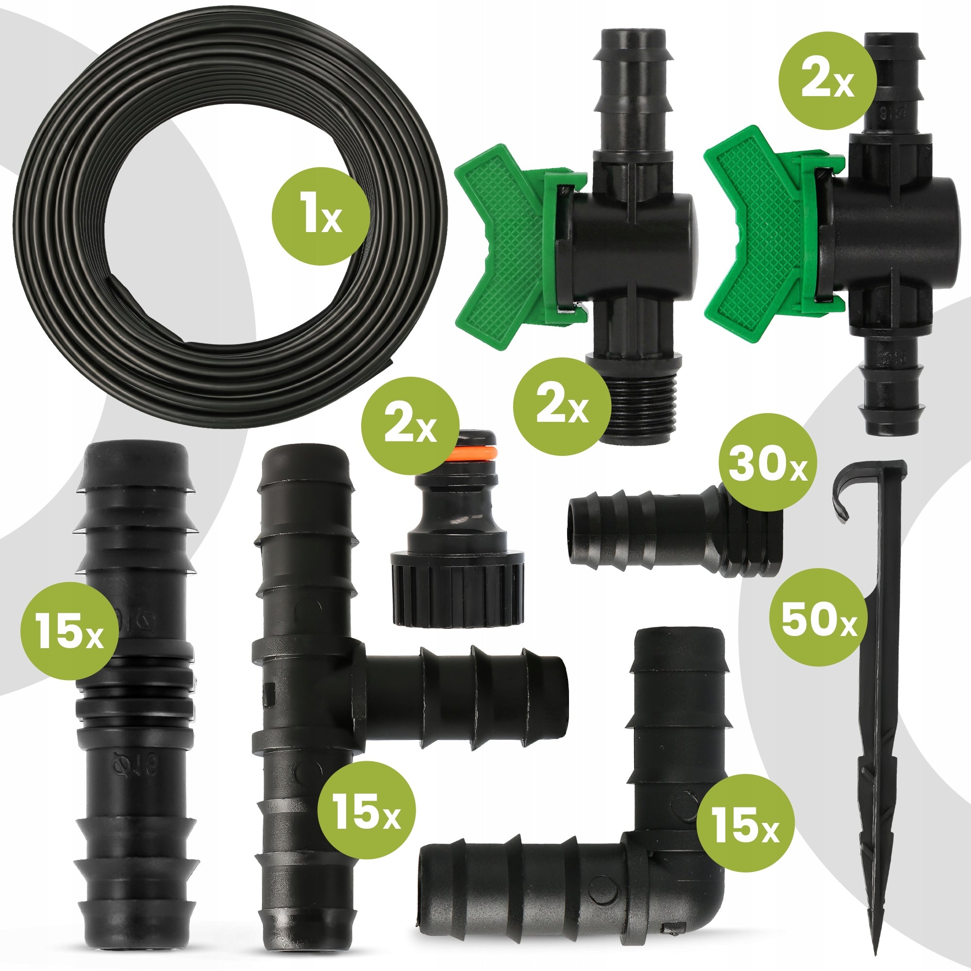 DRIP LINE PE 16 mm 100 m Irrigation set 131 el. Watering EAN (GTIN) 5907046660630