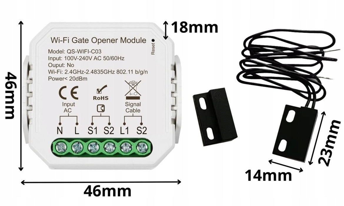 DRIVER FOR GARAGE DOOR WIFI TUYA + sensor Manufacturer code Sterownik bram HORMAN NICE