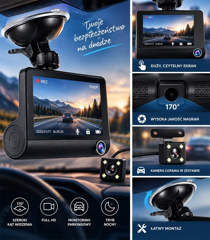 DRIVING RECORDER HD VIDEO RECORDER CAR CAMERA REVERSING VIDEO WIFI
