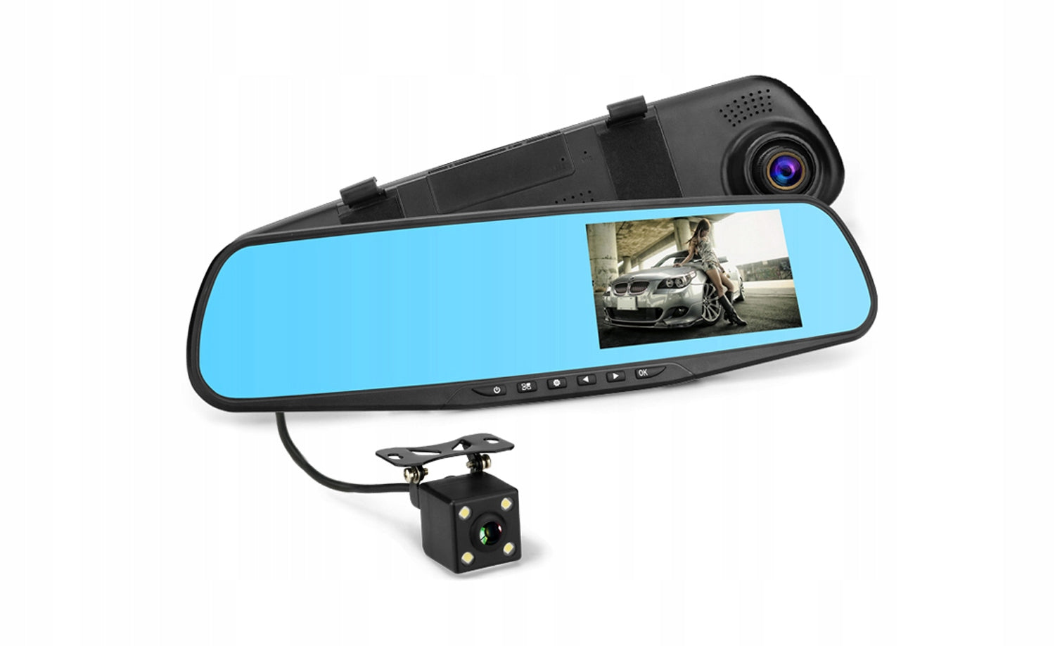 DRIVING RECORDER REVERSING CAMERA IN MIRROR 4LED Brand Kopier