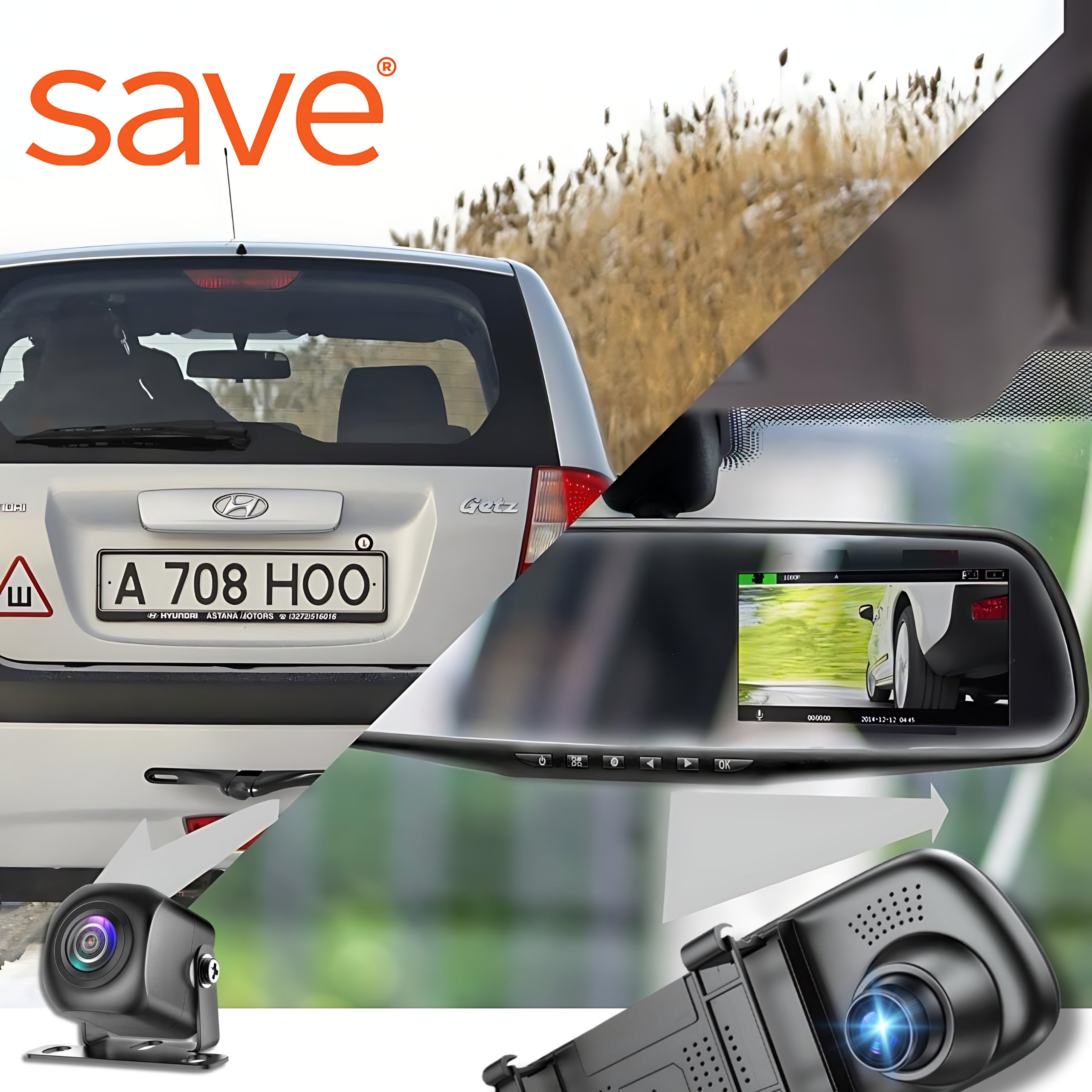 DRIVING VIDEO RECORDER IN MIRROR CAR CAMERA REVERSING RECORDER Manufacturer code Kamera samochodowa Rejestrator Jazdy