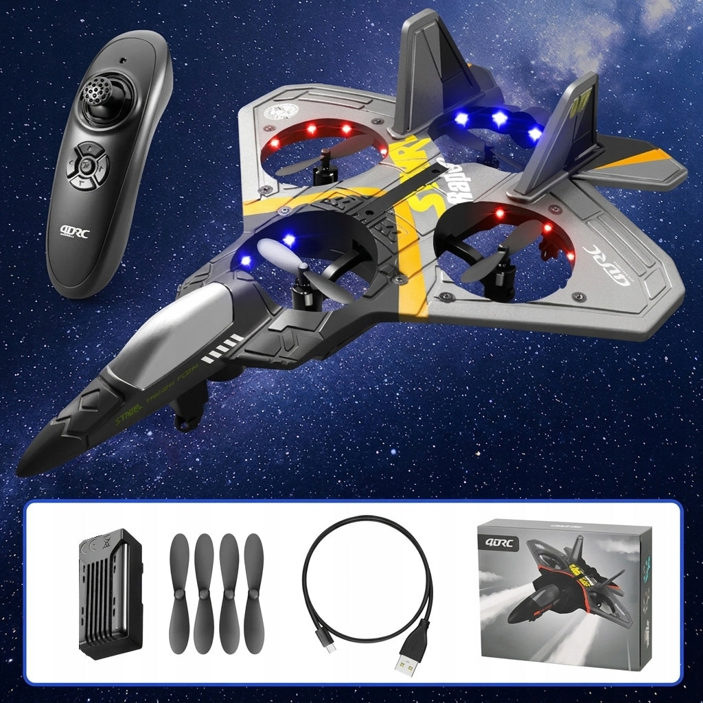 DRONE AIRCRAFT FIGHTER JET LED AKU STUNTS DURABLE MODERN Manufacturer code 4DRC_V17_SILVER