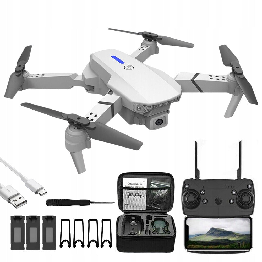 DRONE FOLDABLE CAMERA 4K FPV WIFI RANGE 100M 3 BATTERIES GIFT