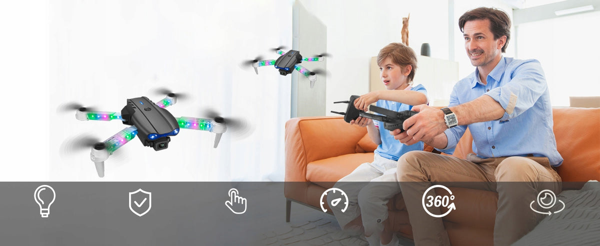 DRONE FOR BEGINNERS AUTOMATIC LANDING LED LIGHT 1800MAH Packaging status original