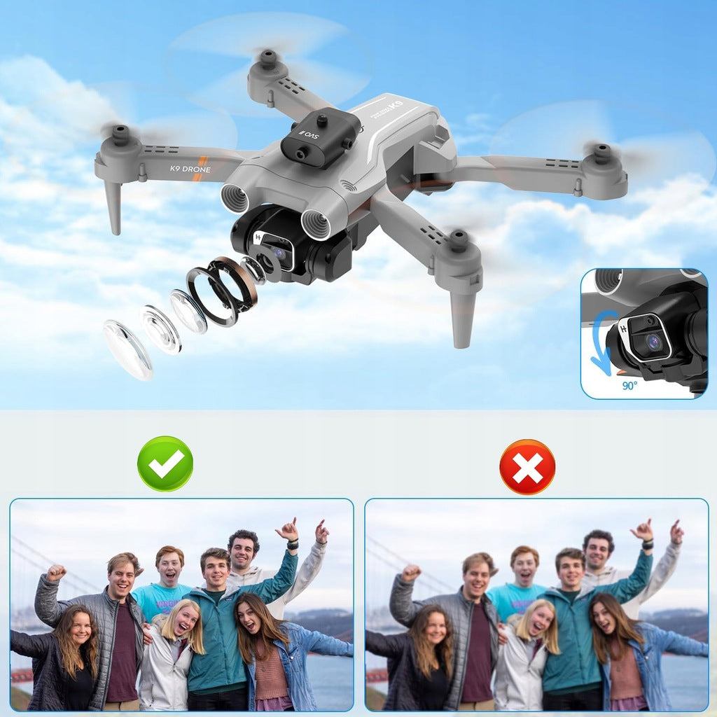 DRONE K9 4K HD RETURN ONE CLICK HOVER 100M WITH 2x CAMERA 3x BATTERY Manufacturer code Dron Quadcopter