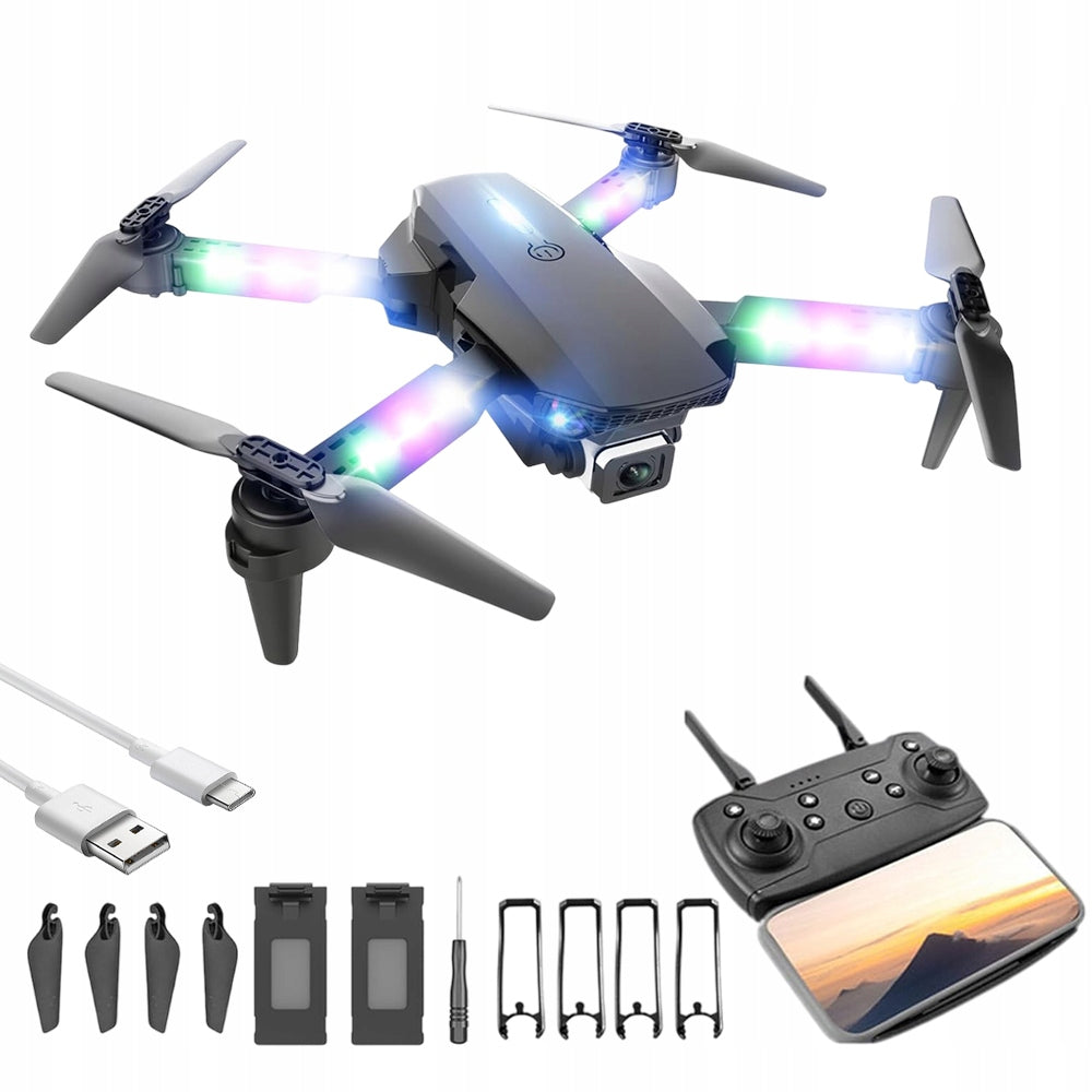 DRONE PRO WiFi CASE 2 HD LED CAMERAS 2 BATTERIES 1800mAh REMOTE CONTROL KIT