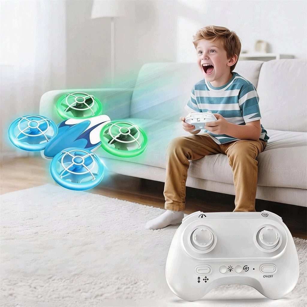 DRONE REMOTE CONTROLLED BLUE WITH OBSTACLE AVOIDANCE FUNCTION LED GIFT Packaging status original
