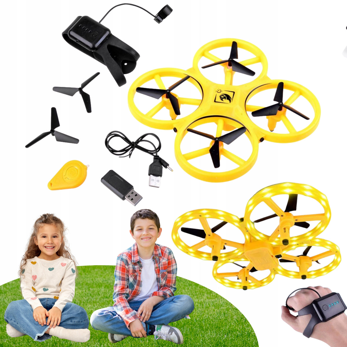 DRONE REMOTE CONTROLLED Hand Gesture Remote Control Led Light Ufo Toy for Kids